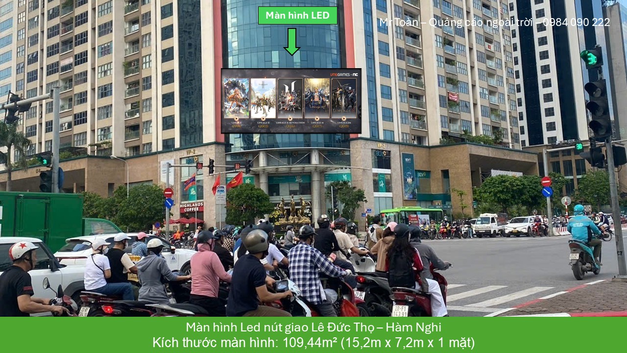 Màn hình LED tại nút giao Lê Đức Thọ - Hàm Nghi