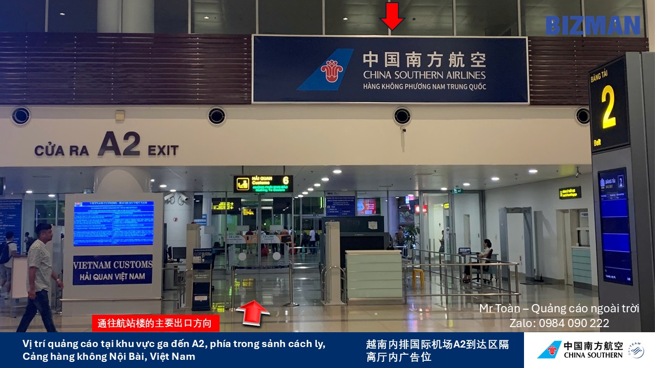 Airport advertising for China Southern Airlines – Bizman – Noi Bai Airport