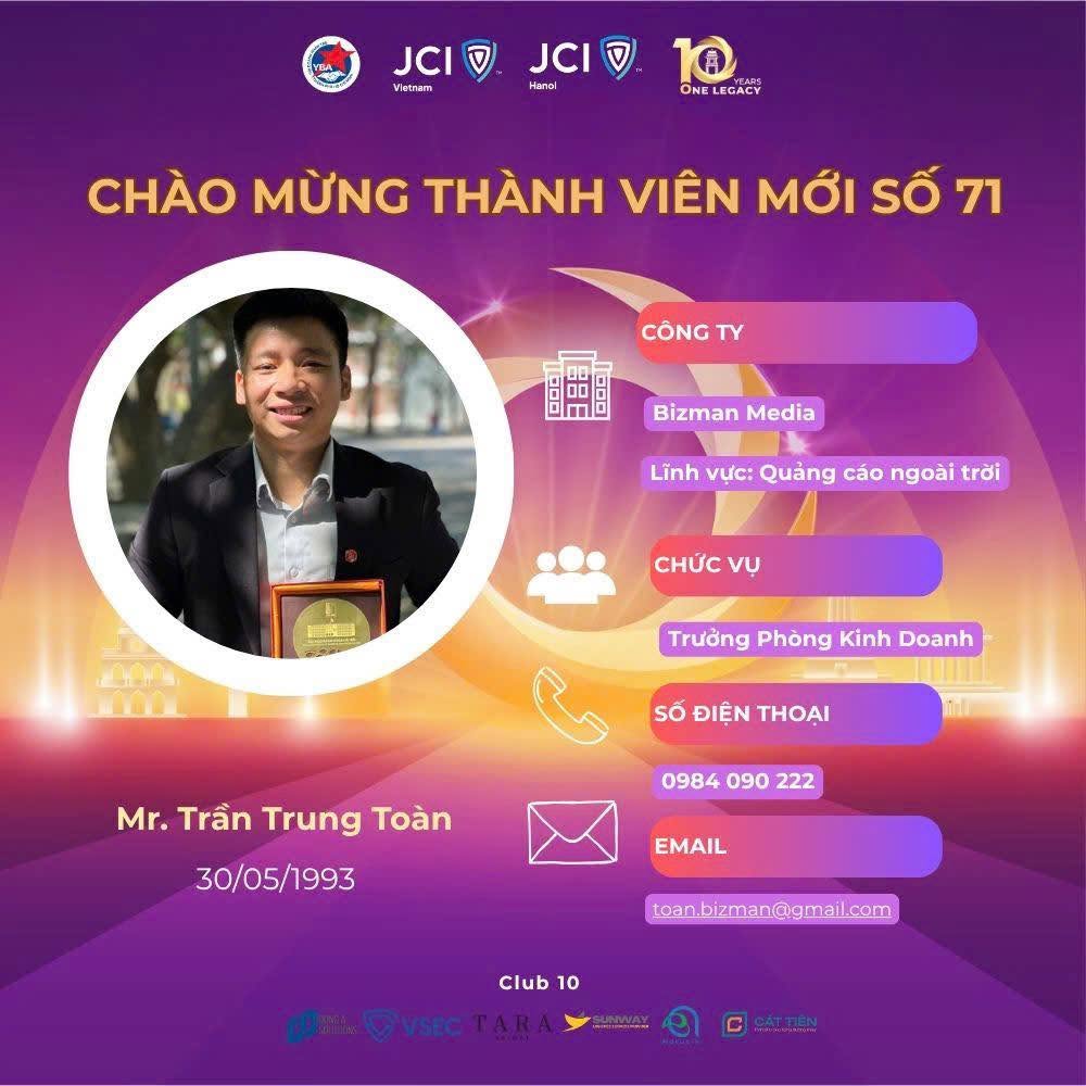 Mr Toàn Bizman Media tham gia hoạt động JCI Hà Nội